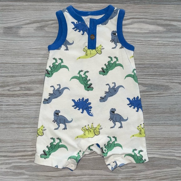 ⭐Garanimals Baby Boys Dinosaur Summer Romper 3-6 Months⭐ - Picture 1 of 3